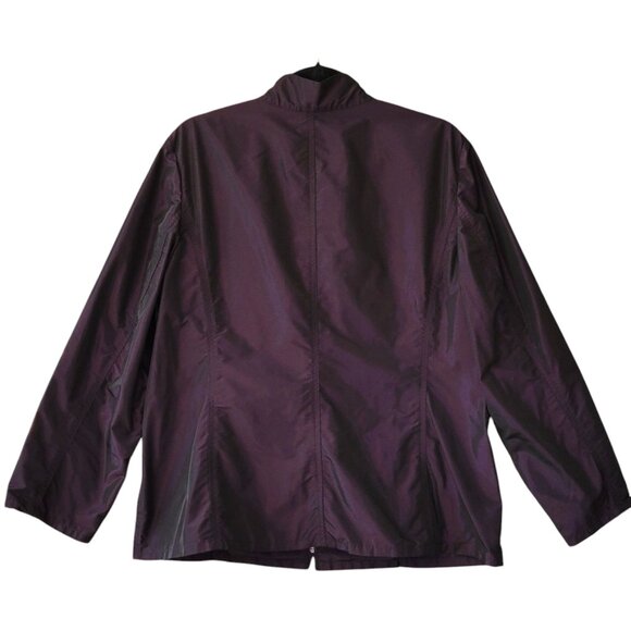 Chico's Purple Rain Windbreaker Track Jacket Metallic Size 3 (US XL 16) - Picture 3 of 11